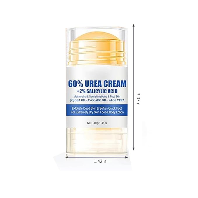 60% Urea Foot Cream Care Stick for Feet Plus 2% Salicylic Acid, 2026 New Urea Heel Stick Cream 60 Percent Foot Callus Remover Cream for Feet Maximum Strength, for Dry Cracked Heels, Hands, Knees