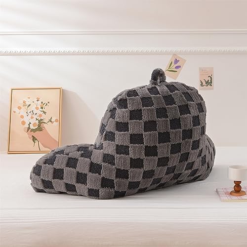 Aimuan Reading Pillow Checkered Bed Rest Wedge Backrest Checkerboard Pillow - Image 2