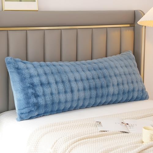 JAUXIO Fluffy Faux Fur Body Pillow Cover, Luxury Bubble Waffle Carved Plush by JAUXIO