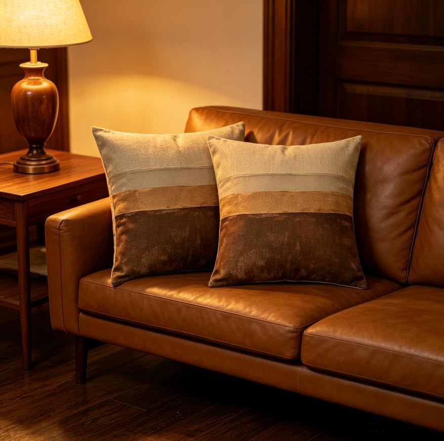 Linen Throw Pillow Covers Set of 2, 18x18in Stripe - Image 4