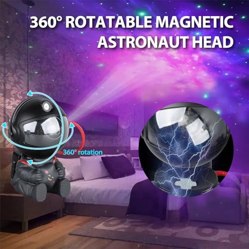 YXQUA Astronaut Galaxy Star Projector, Night Light for Kids, Original Black - Image 5