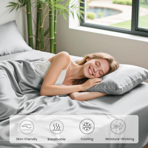 Love's cabin 4 Piece King Size Sheet Set, 100% Rayon Derived from Bamboo - Image 5