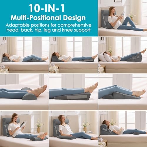 4Pcs Wedge Pillow Set for After Surgery, Acid Reflux Relief, Adjustable Bed - Image 3