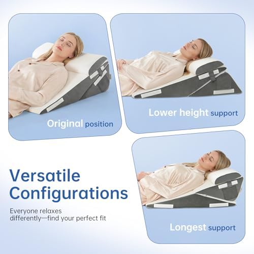 Vekkia 2PCS Wedge Pillow Set for Sleeping After Surgery, Fit for Acid Reflux - Image 5