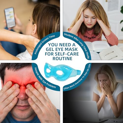 2 Pack Cooling Eye Mask for Puffy Eyes, Reusable Gel Cold Compress Pack for - Image 7