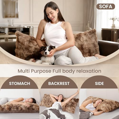 ZonLi Fluffy Body Pillow for Adults, Fuzzy Faux Fur Long Pillow - Image 5