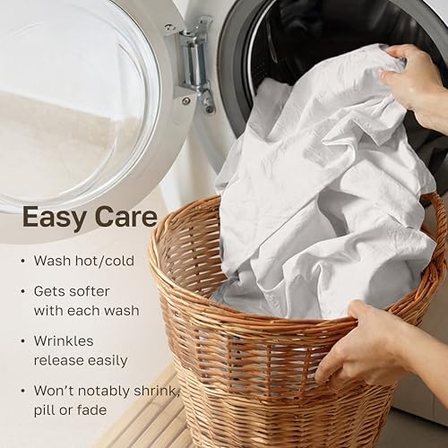 California Design Den 100% Organic Cotton King Sheets, True Ivory - Image 6