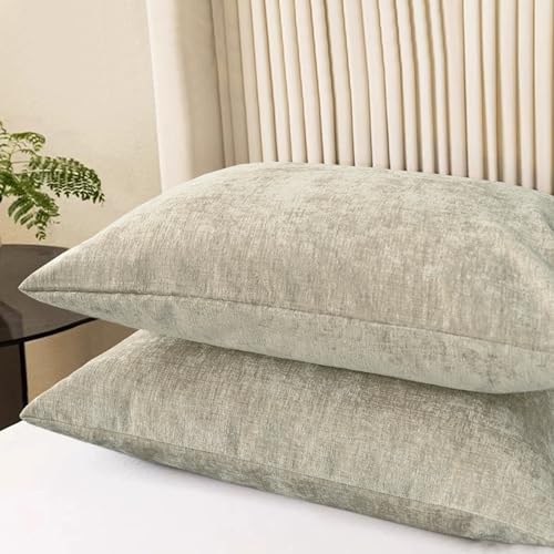 CaliTime Decorative Standard Throw Pillow Covers 26 X 20 Inches Light Taupe - Image 3