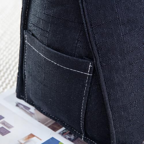 Triangular Reading Pillow with Side Pocket, Backrest Support Cushion - Image 6