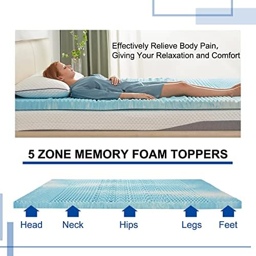 SINWEEK 5-Zone Memory Foam Mattress Topper, 2 Inch Twin - Image 6