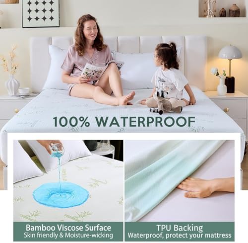 MUXHOMO 2 Pack California King Mattress Protector, 100% Waterproof Mattress - Image 2