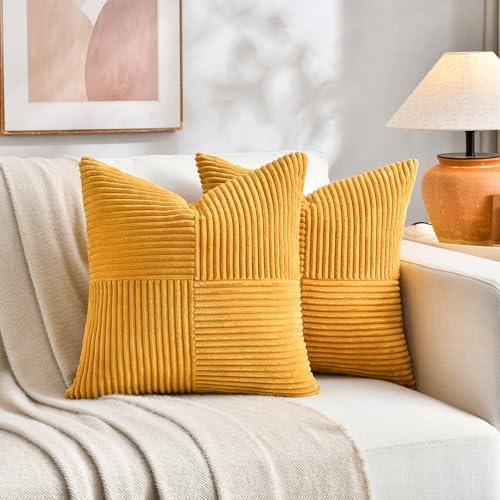 Fancy Homi 2 Packs Sunflower Yellow Spring Decorative Throw Pillow Covers 18x18 - Image 5