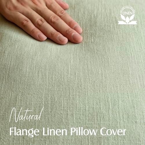 Foindtower Linen Solid Decorative Throw Pillow Cover 26x26 Inch Light Green - Image 2