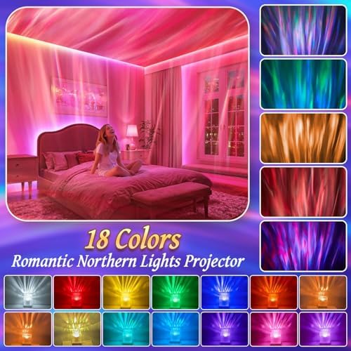Mubarek Northern Lights for Bedroom,15 White Noise + Bluetooth Galaxy Light Projector,RGB Multi-Color Lamps for Night Stands Home Decor Living Room Night Light for Kids Gifts for Teen Girls - Image 4