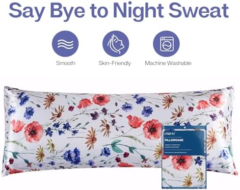 MR&HM Satin Body Pillow case, Floral Mixed - Image 3