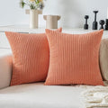 MIULEE Decorative Corduroy Throw Pillow Covers Set of 2 20x20 Coral Red by MIULEE