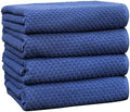 COTTON CRAFT Euro Spa Waffle Weave Bath Towels - Set of 4 Blue Towels by COTTONCRAFT