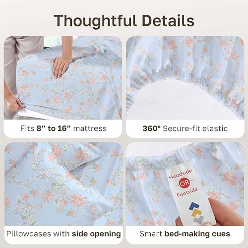California Design Den Soft 100% Cotton Sateen Cal King Sheets - Image 5