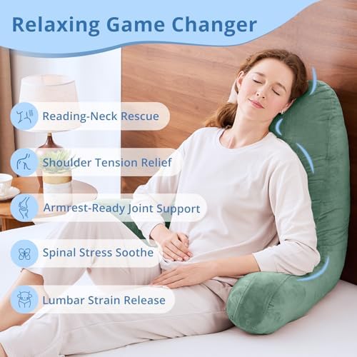 Sasttie Reading Pillow for Bed, Back Pillow for Sitting Up - Image 6