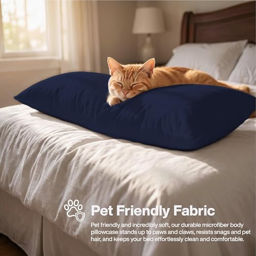 QUEENSBAY Body Pillow Case, 1 Pack, Soft Microfiber Long Pillow Cover, - Image 7