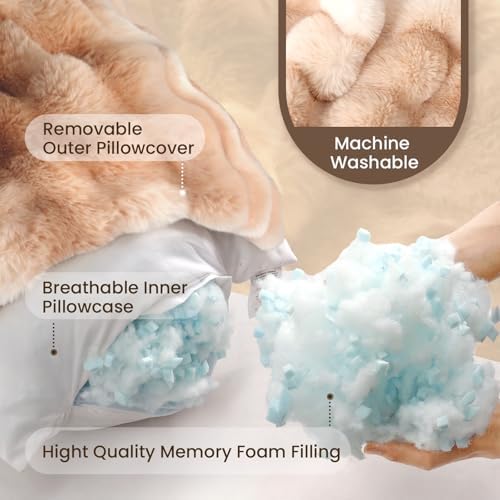 ZonLi Fluffy Body Pillow for Adults, Fuzzy Faux Fur Long Pillow - Image 6