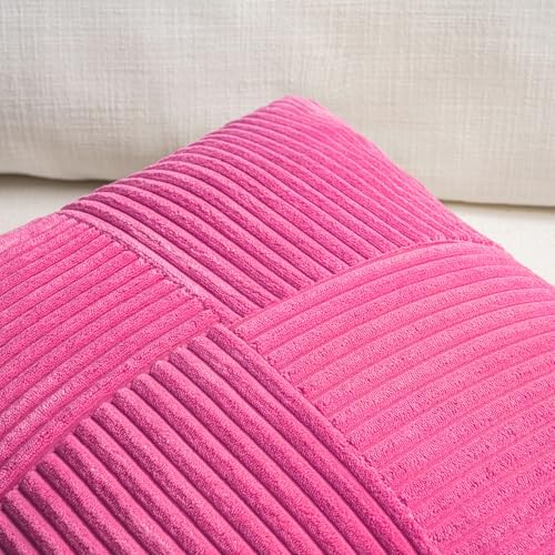 Fancy Homi 2 Packs Hot Pink Lumbar Decorative Throw Pillow Covers 12x20 Inch - Image 3