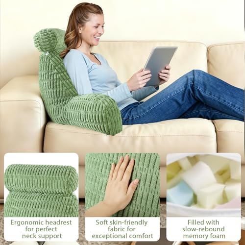 Reading Pillow for Bed, Back Rest Bed Pillow for Sitting Up - Image 2