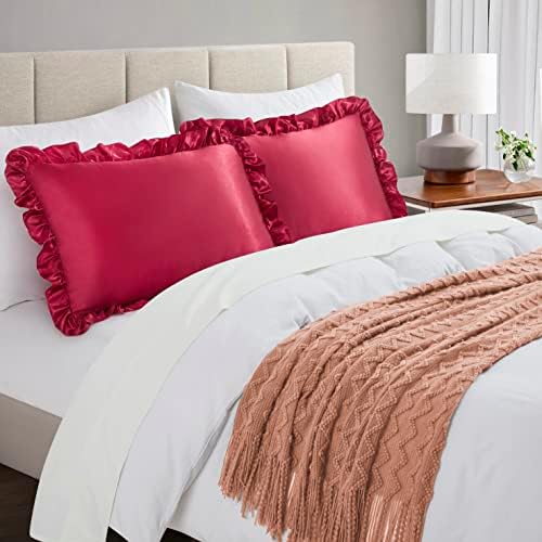 Silky Satin Ruffled Pillow Cases - Image 2