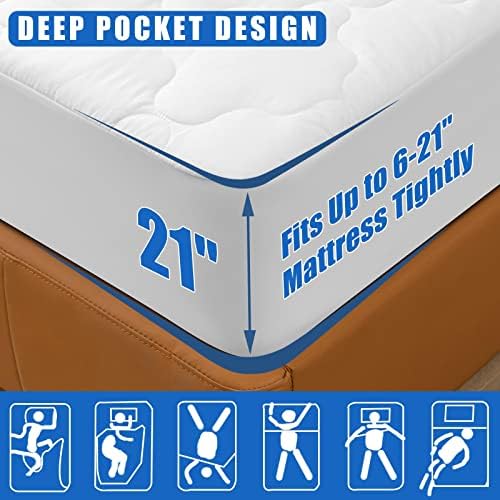 Waterproof Mattress Protector Twin Size, Breathable, Hollow Cotton Alternative - Image 4