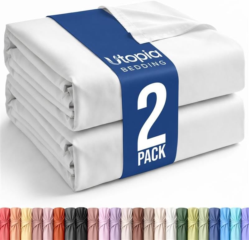 King Size Flat Sheet Only Pack of 2, Ultra Soft Hotel Sheets by UTOPIABEDDING