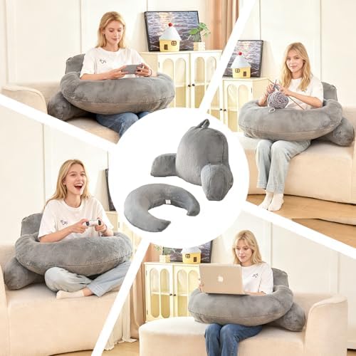 17" Reading Pillow for Bed, U Shaped Arm & Elbow Support - Image 5