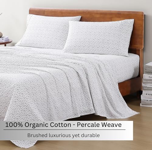 LANE LINEN King Bed Sheets 100% Organic Cotton Soft 4pc Percale - Image 3