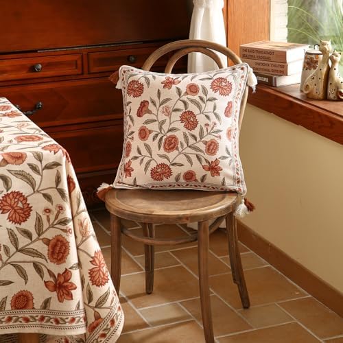 ISAENNE Vintage Linen Square Throw Pillow Cover - Image 6