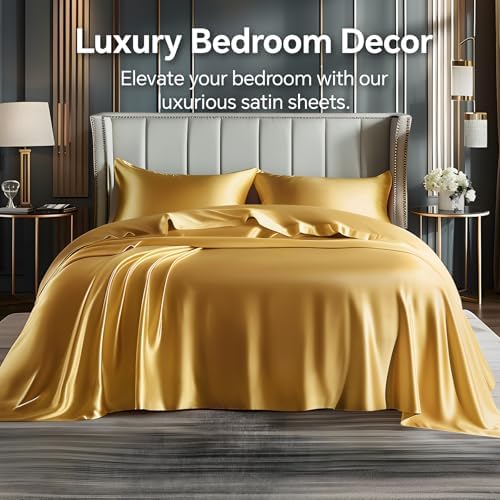BEDELITE Satin Sheets Queen Size Bed Set, 4 Pieces - Image 2