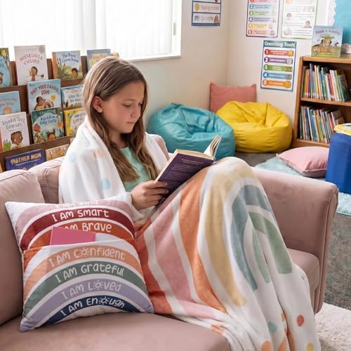 18 x 18 Inch Rainbow Pocket Pillow Gift Reading Corner - Image 2