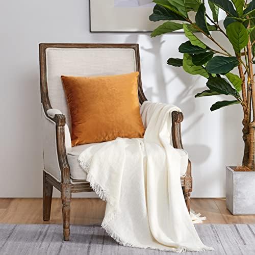GIGIZAZA Decorative Throw Pillow Covers 16 x 16, Cinnamon Orange Soft Pillow - Image 6
