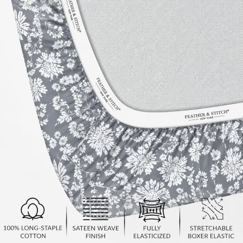 Feather & Stitch 100% Cotton Sateen 500 TC Full Size Bed Sheet Set - Image 3