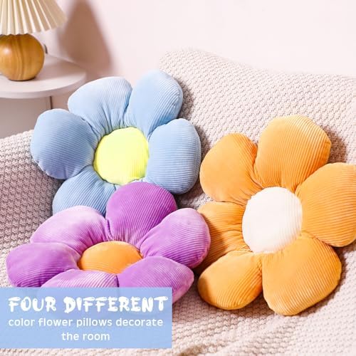 Reginary 4 Pcs Flower Floor Pillow Cushion Kids - Image 5