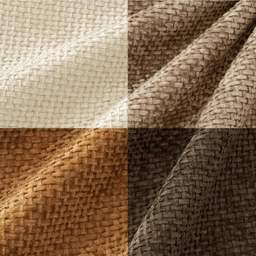 MIULEE Soft Decorative Chenille Fall Pillow Covers Brown 20x20 Pack of 4 - Image 6