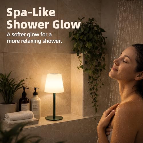 EZVALO IP65 Waterproof Shower Lamp –Spa-Like Bathroom Lamp, Rechargeable Cordless Mood Light, 3 Color Temps for Relaxing Bathroom & Bathtub Experience 1 Pack (Green) - Image 2