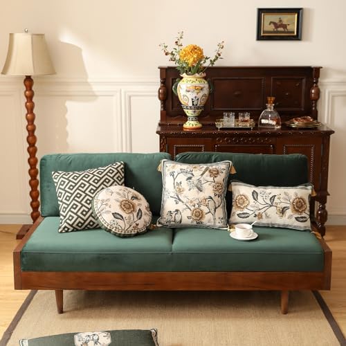 ISAENNE Vintage Linen Square Throw Pillow Cover - Image 3