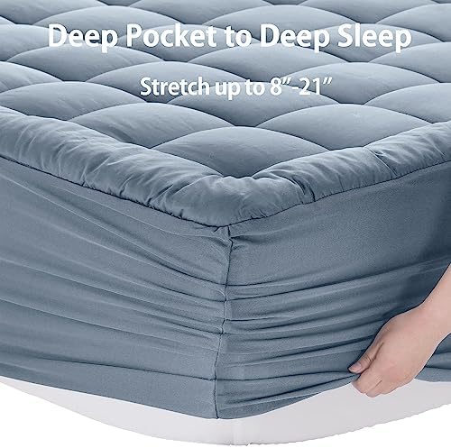 EASELAND Twin XL Mattress Pad Cotton Pillow Top Mattress Topper - Image 5