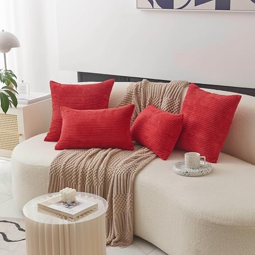 Home Brilliant Red Pillow Covers 12x20 Throw Pillows - Image 3