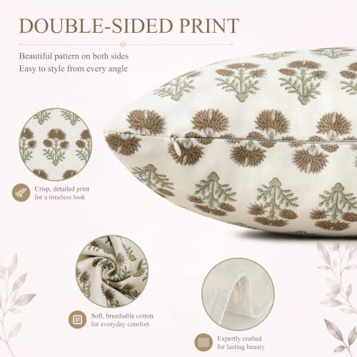 Vintage Botanical Lumbar Pillow Cover 14X24 Pack of 1, Double-Sided Floral - Image 3