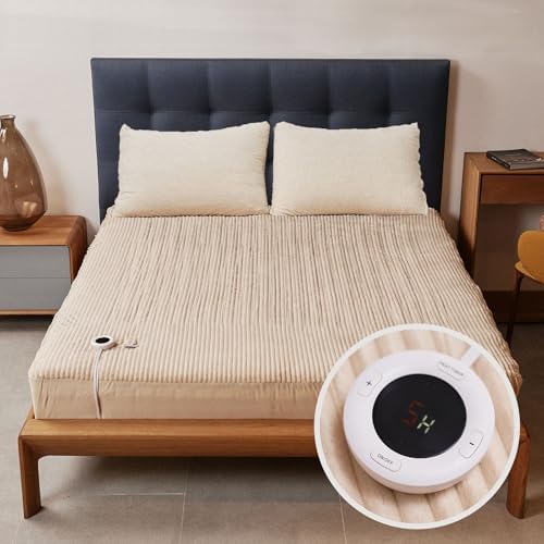 Heated Mattress Pad Full Size, 6 Heating Levels, Machine Wash by ALLYOULAND