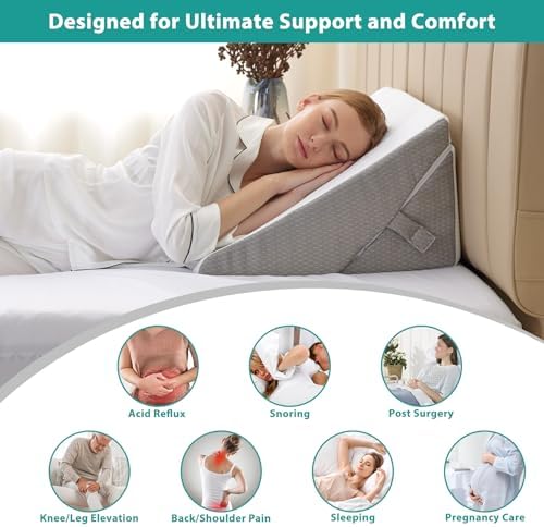 Bedluxe Wedge Pillow for Sleeping, Adjustable 9&12 Inch Foldable Bed Wedge - Image 5