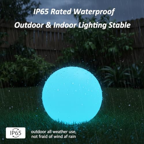 Fun RGBW LED Ball Light with Remote, 16 inch Rechargeable Globe Floor Lamp - Image 4