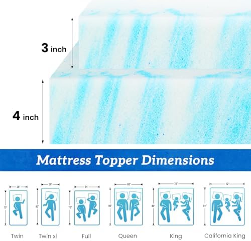 Sweetcrispy Mattress Topper Queen, Memory Foam, 4 Inch Cooling Pad - Image 2