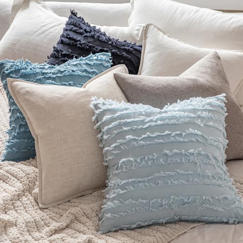 MIULEE Boho Linen Striped Throw Pillow Covers 16x16 - Image 5