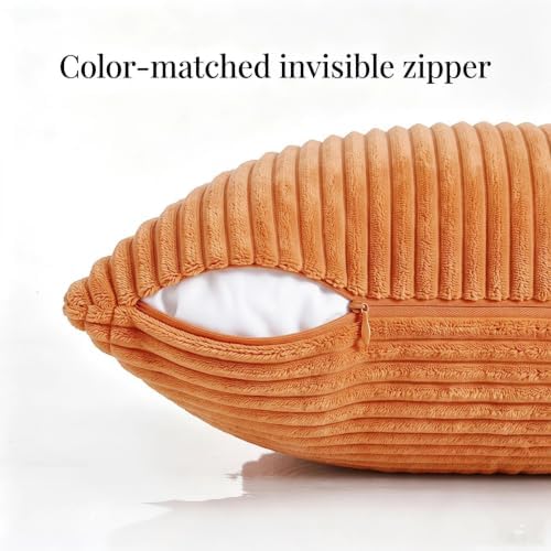 Fancy Homi 2 Packs Orange Lumbar Decorative Throw Pillow Covers 16x26 Inch - Image 3